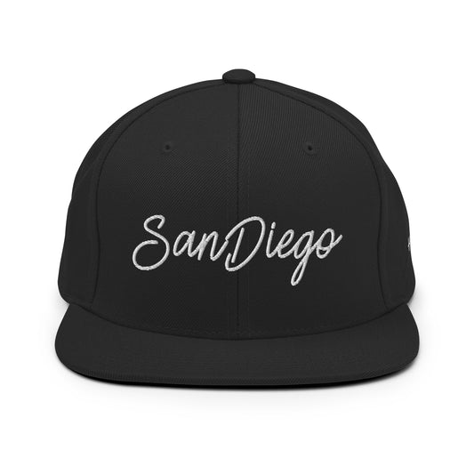 San Diego Retro Script 6 Panel Snapback Hat