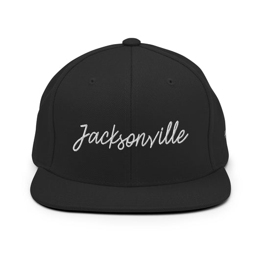 Jacksonville Retro Script 6 Panel Snapback Hat