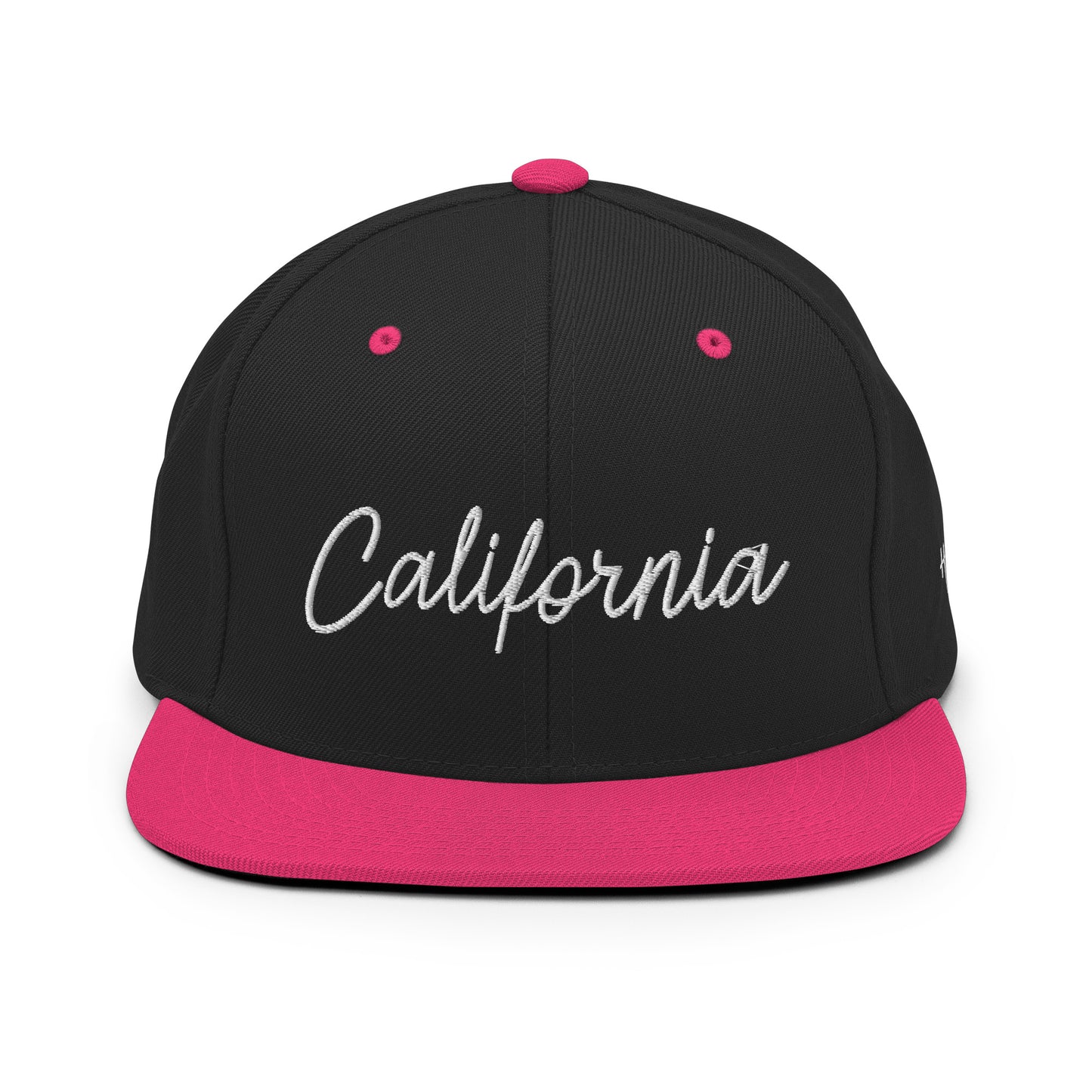 California Retro Script 6 Panel Snapback Hat