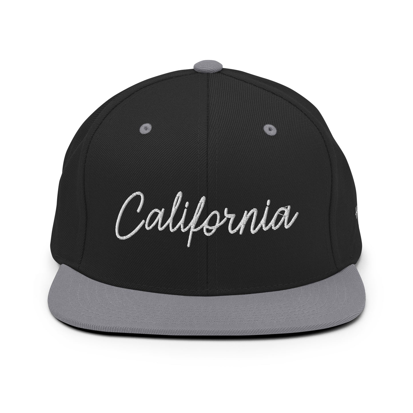 California Retro Script 6 Panel Snapback Hat
