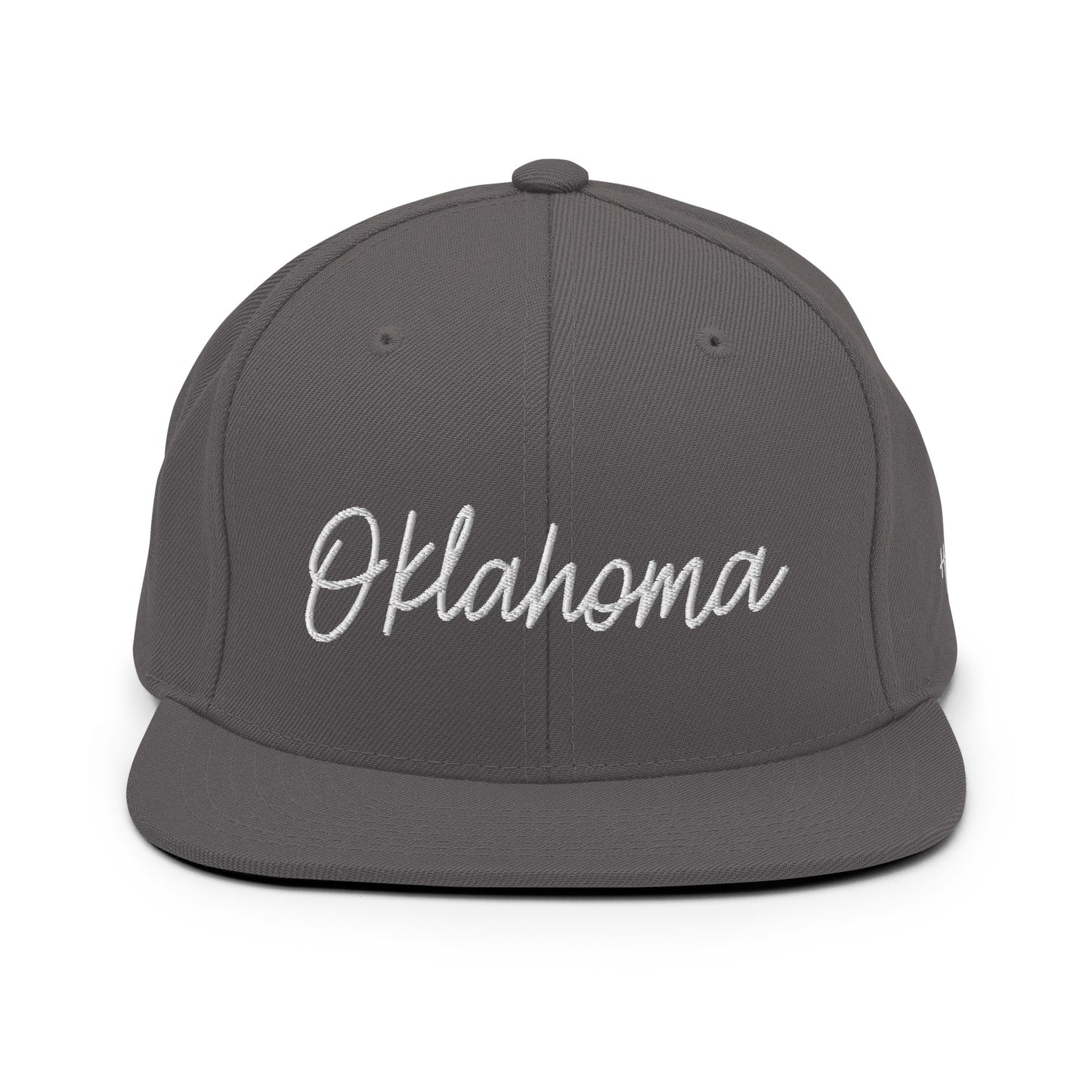 Oklahoma Retro Script 6 Panel Snapback Hat