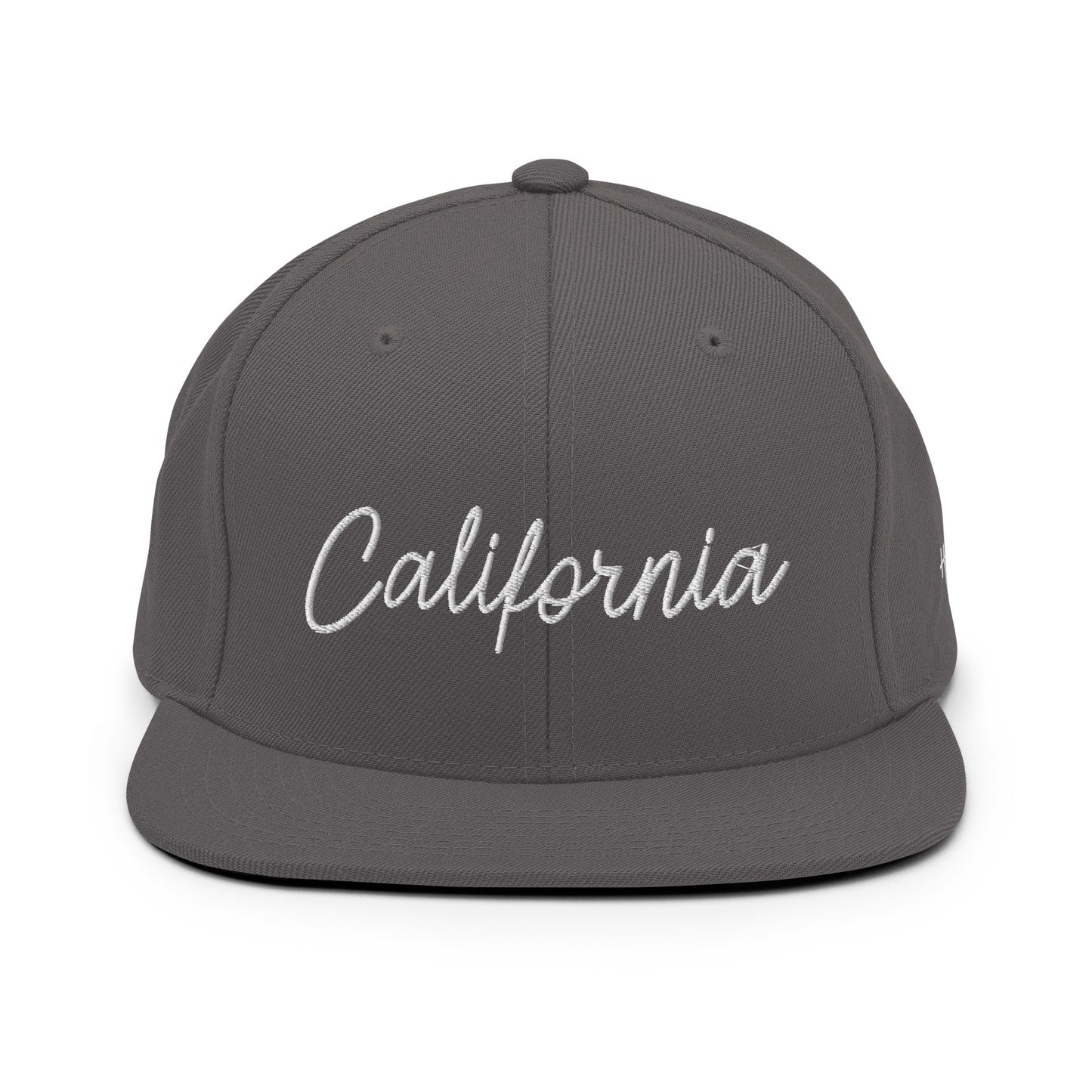 California Retro Script 6 Panel Snapback Hat