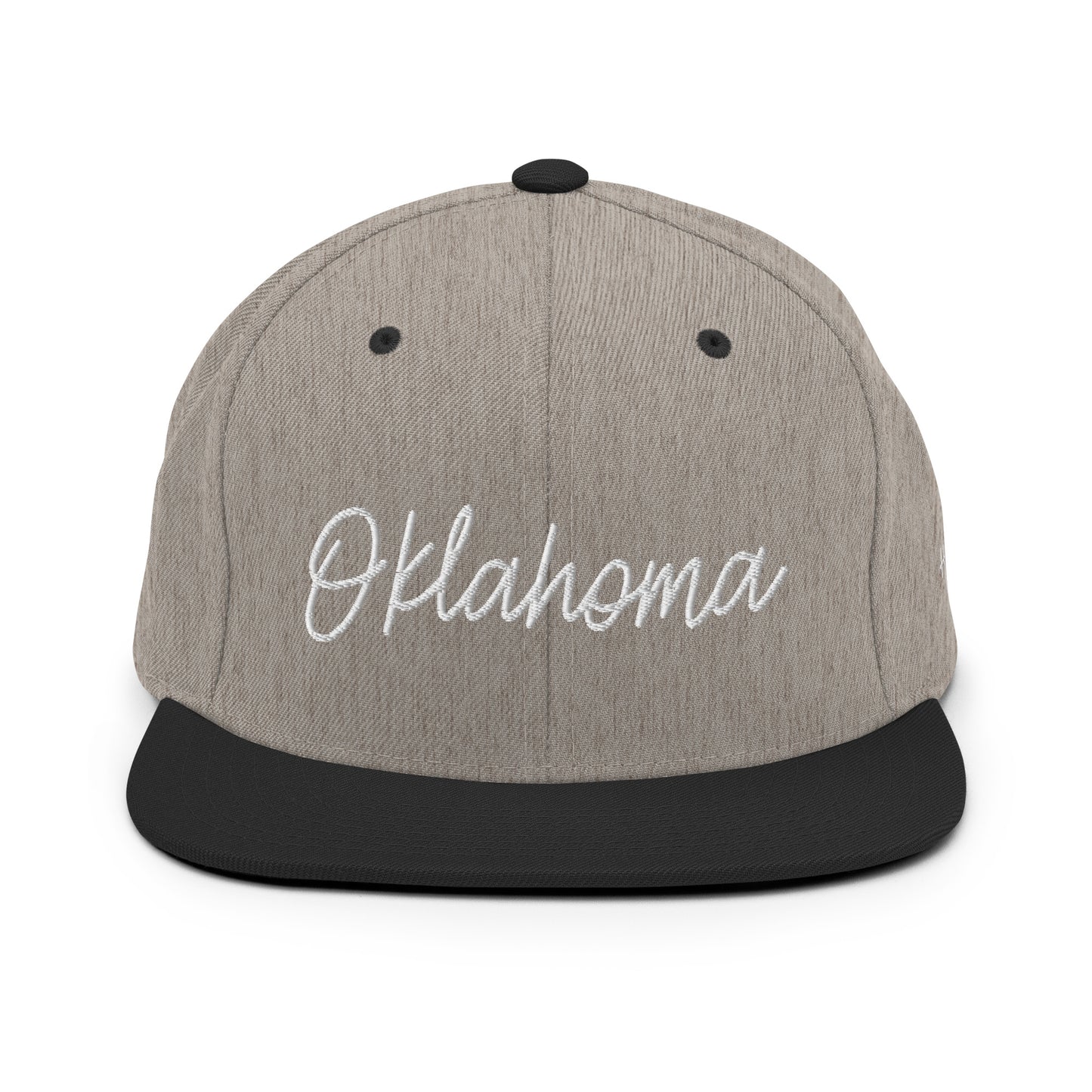 Oklahoma Retro Script 6 Panel Snapback Hat