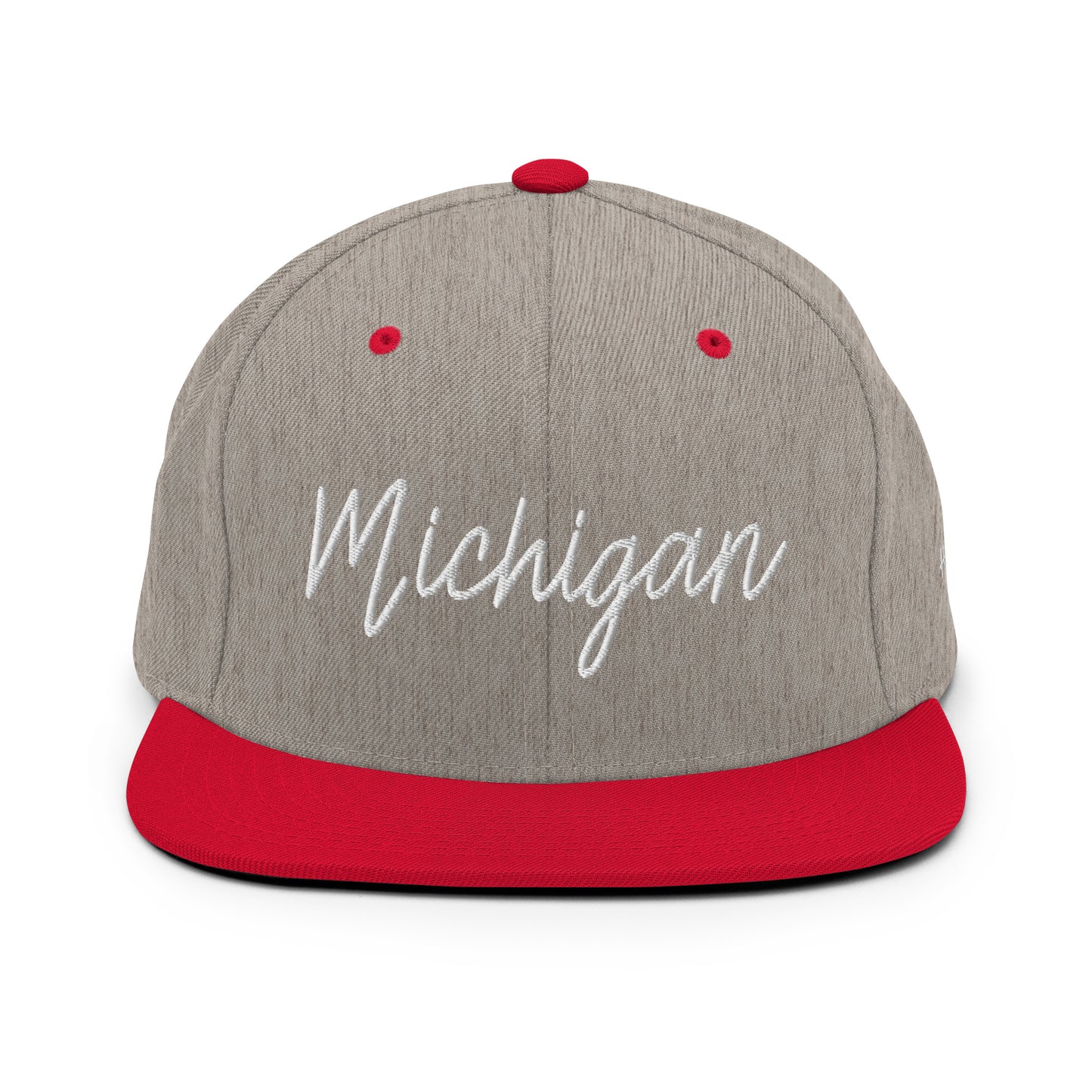 Michigan Retro Script 6 Panel Snapback Hat