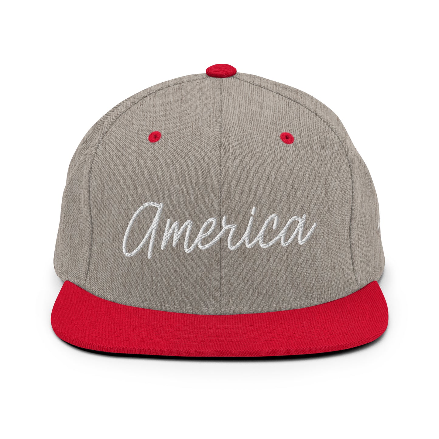 United States USA "America" Retro Script 6 Panel Snapback Hat