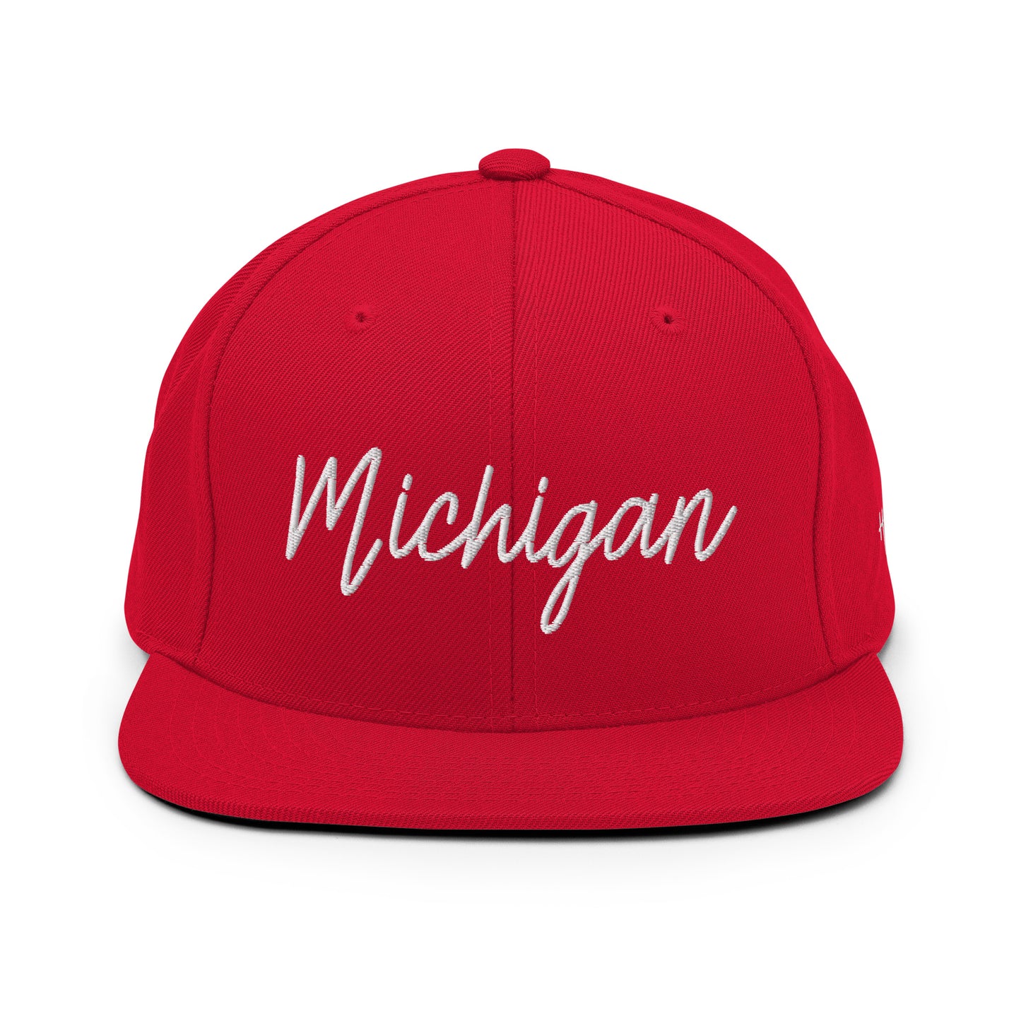 Michigan Retro Script 6 Panel Snapback Hat