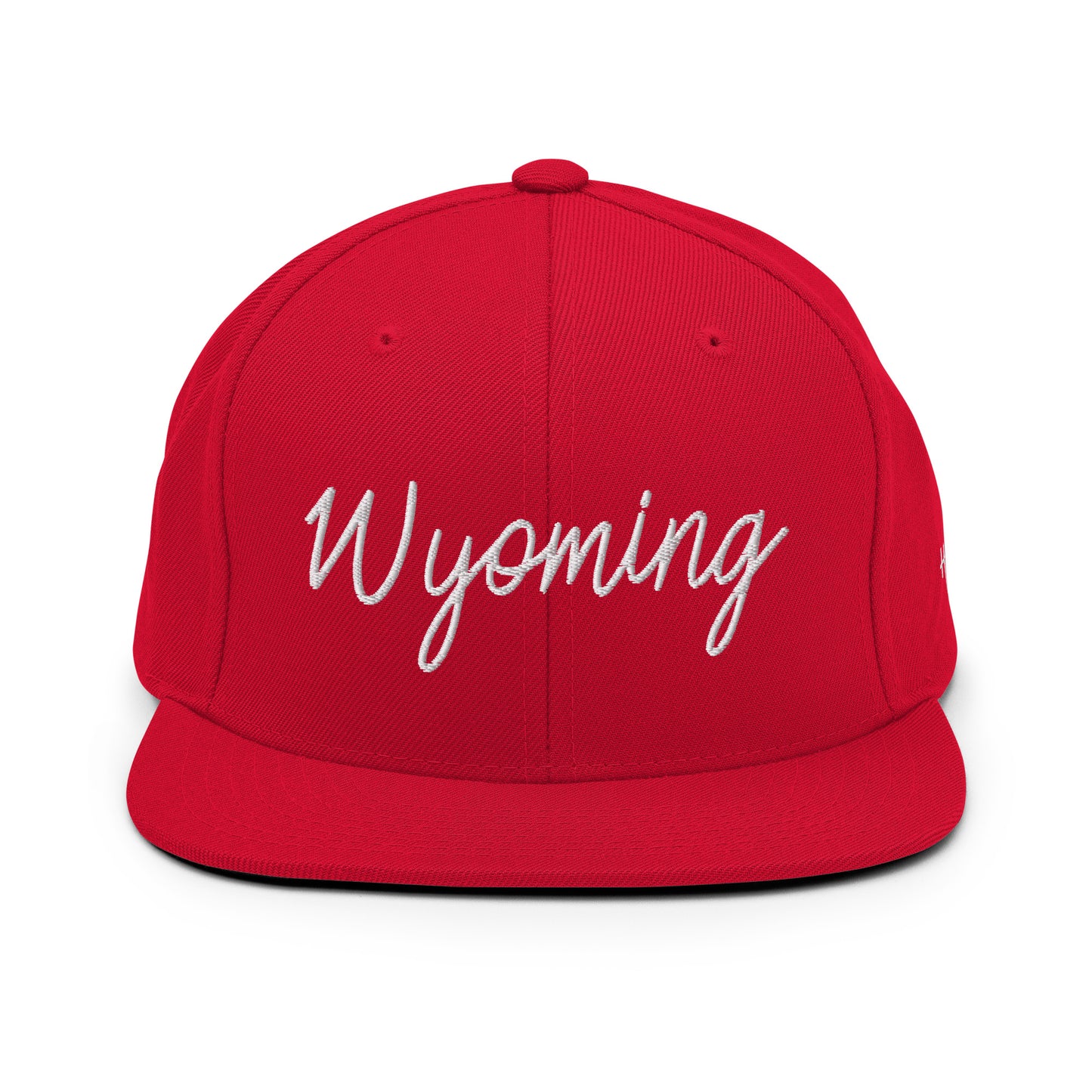 Wyoming Retro Script 6 Panel Snapback Hat