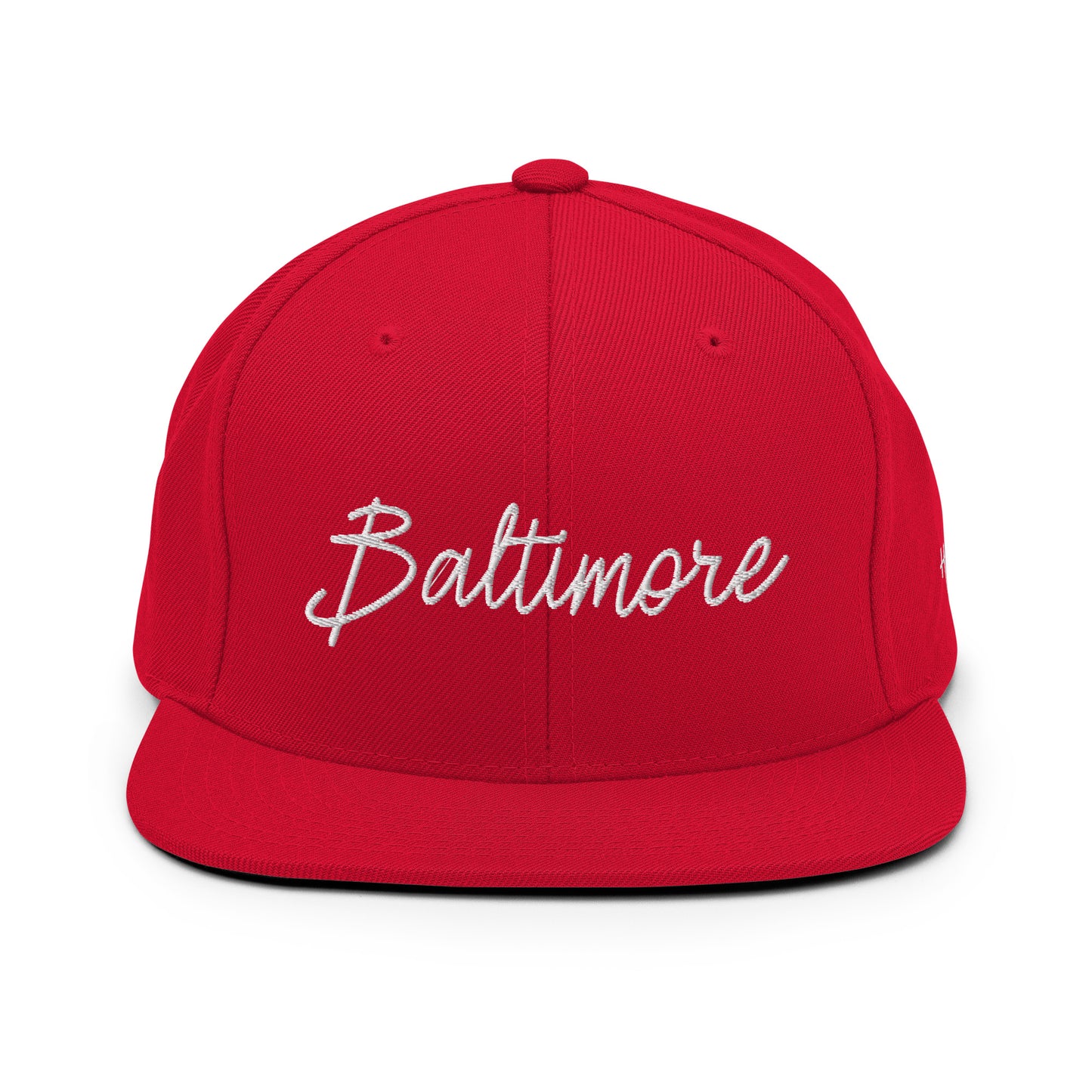 Baltimore Retro Script 6 Panel Snapback Hat