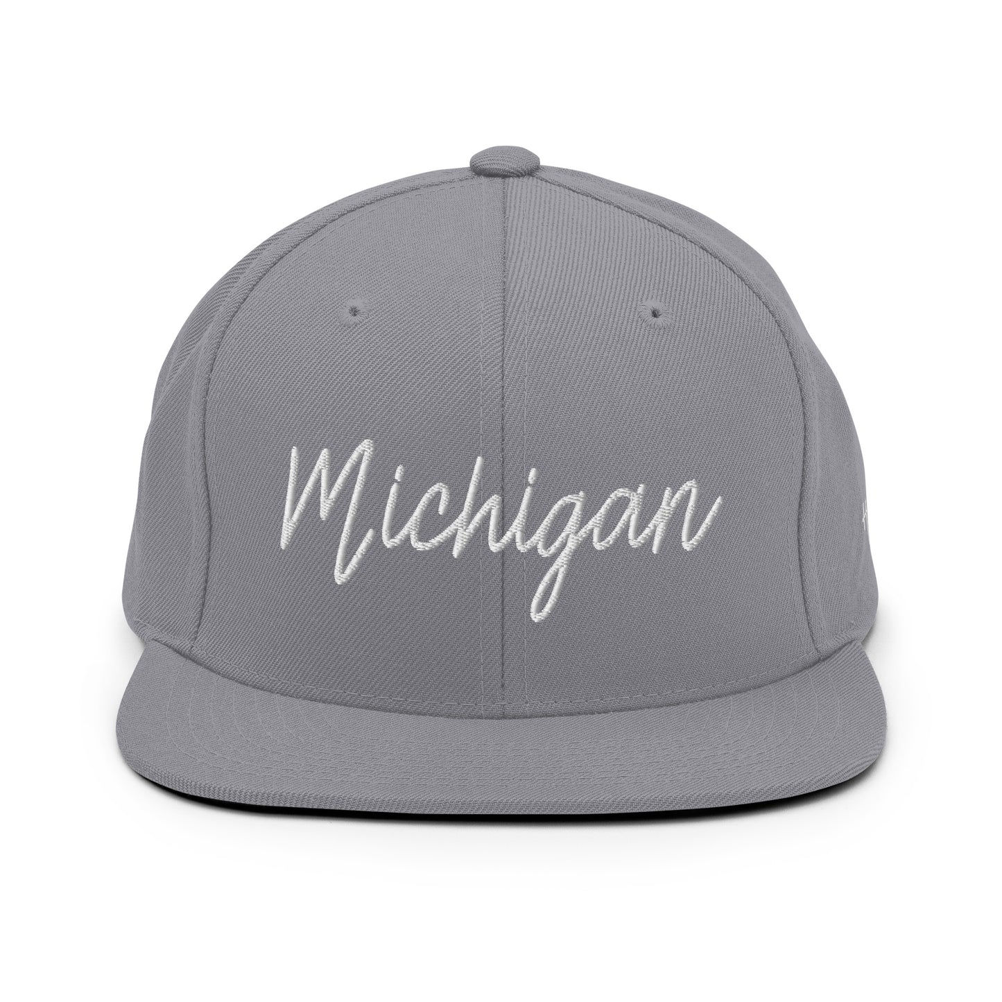 Michigan Retro Script 6 Panel Snapback Hat