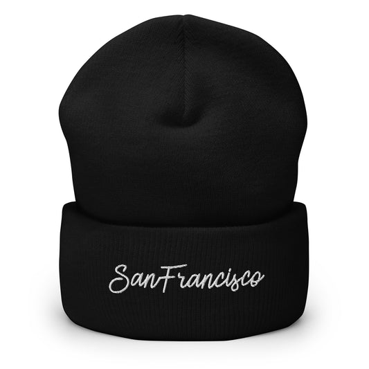 San Francisco Retro Script Cuffed Beanie Hat
