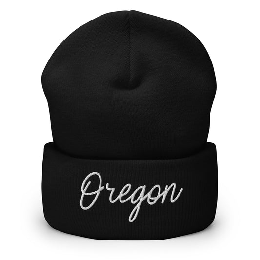 Oregon Retro Script Cuffed Beanie Hat