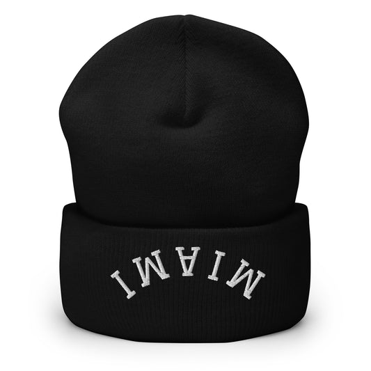 Miami Upside Down Arch Cuffed Beanie Hat