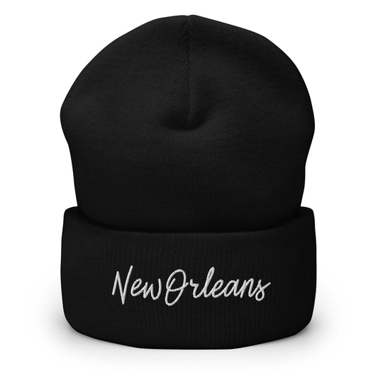 New Orleans Retro Script Cuffed Beanie Hat