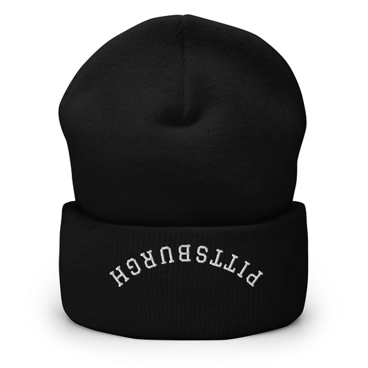 Pittsburgh Upside Down Arch Cuffed Beanie Hat