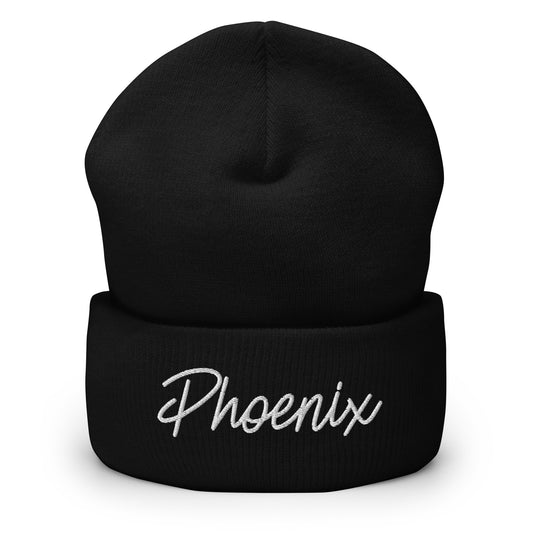 Phoenix Retro Script Cuffed Beanie Hat