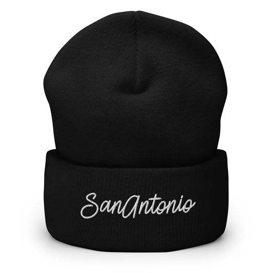 San Antonio Retro Script Cuffed Beanie Hat