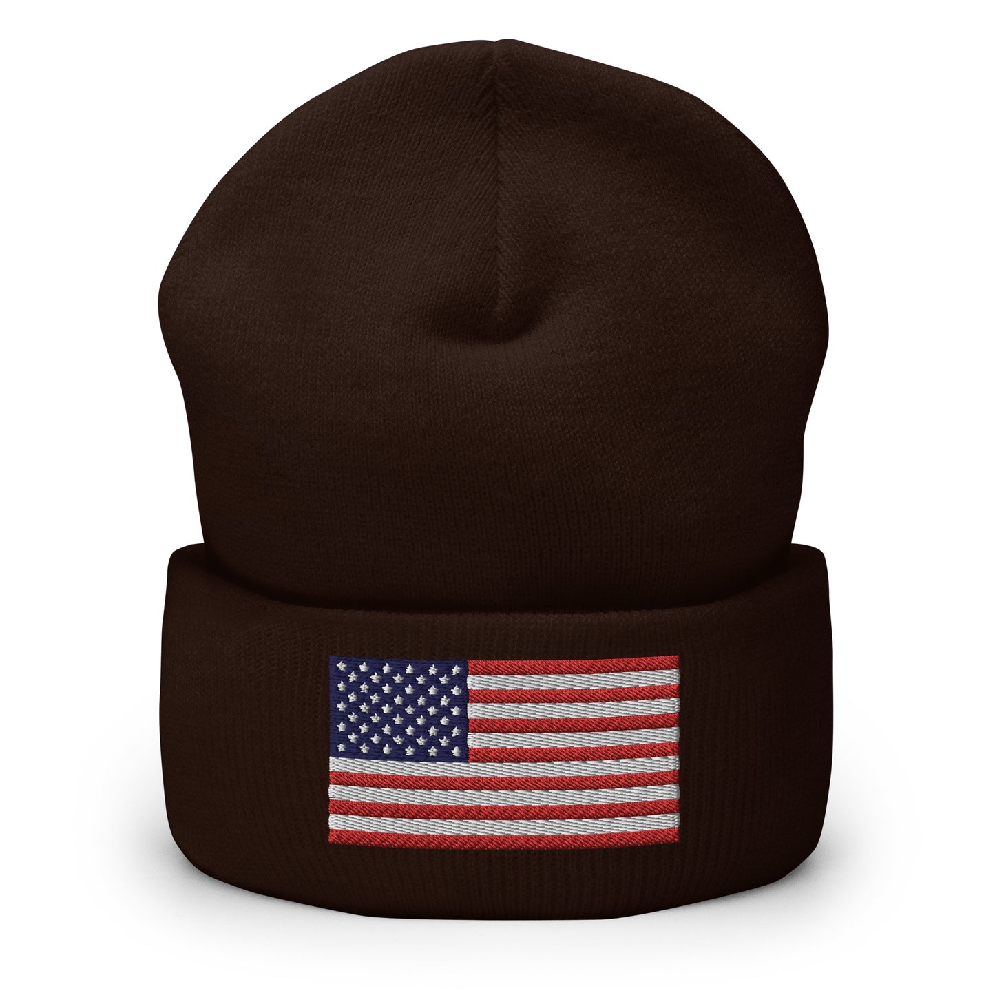 United States USA Flag Cuffed Beanie Hat