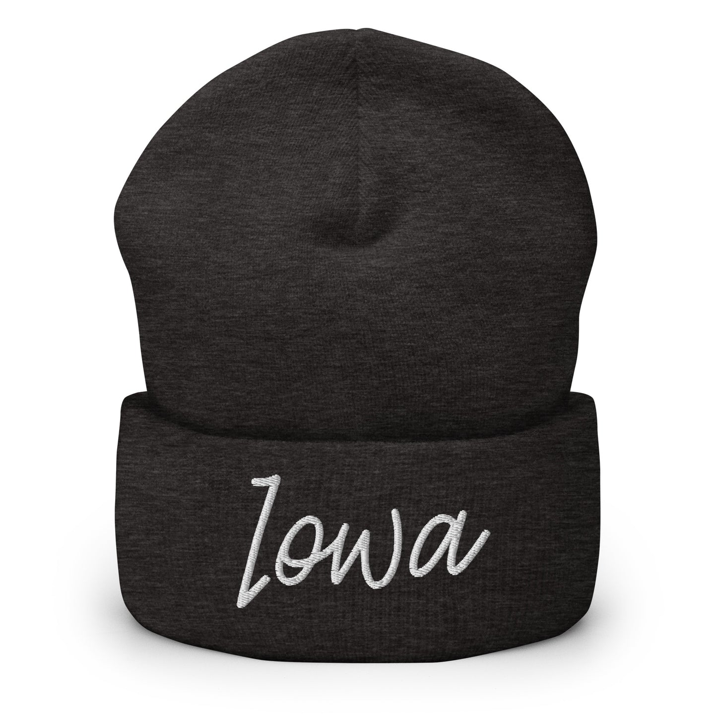 Iowa Retro Script Cuffed Beanie Hat