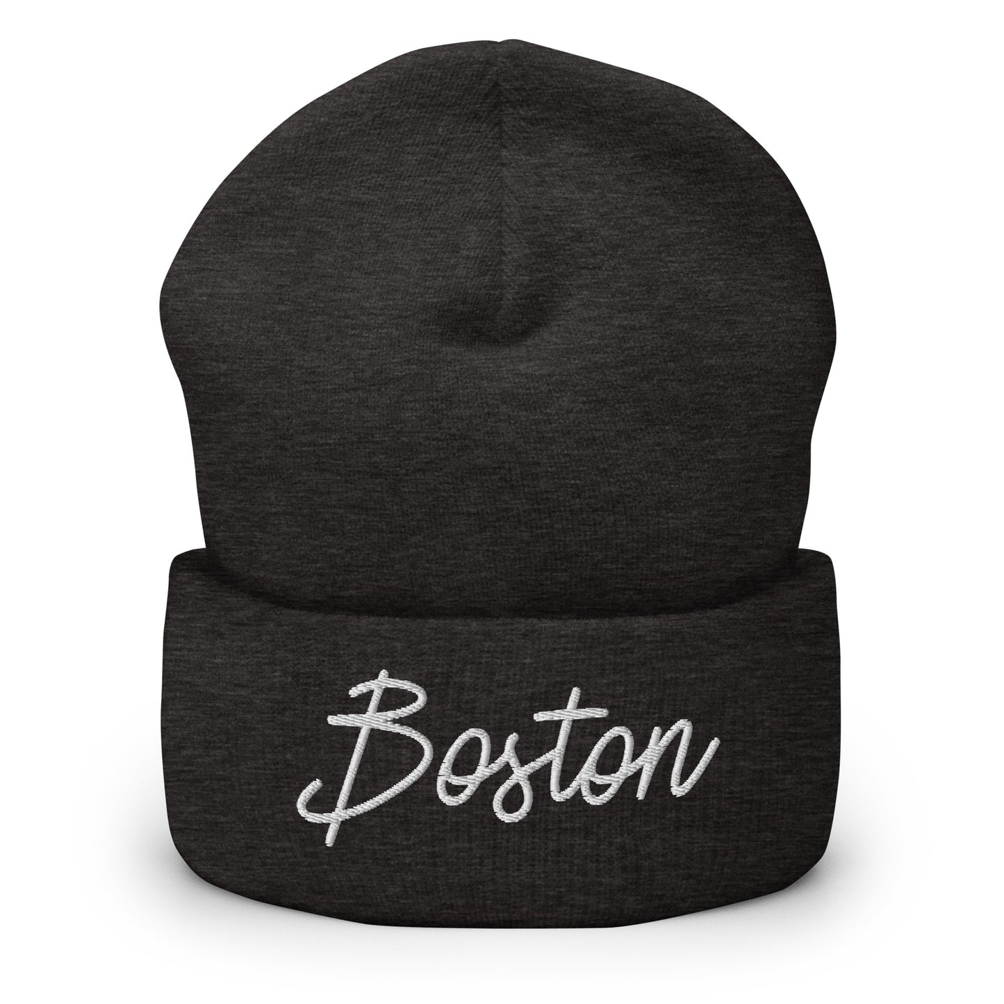 Boston Retro Script Cuffed Beanie Hat