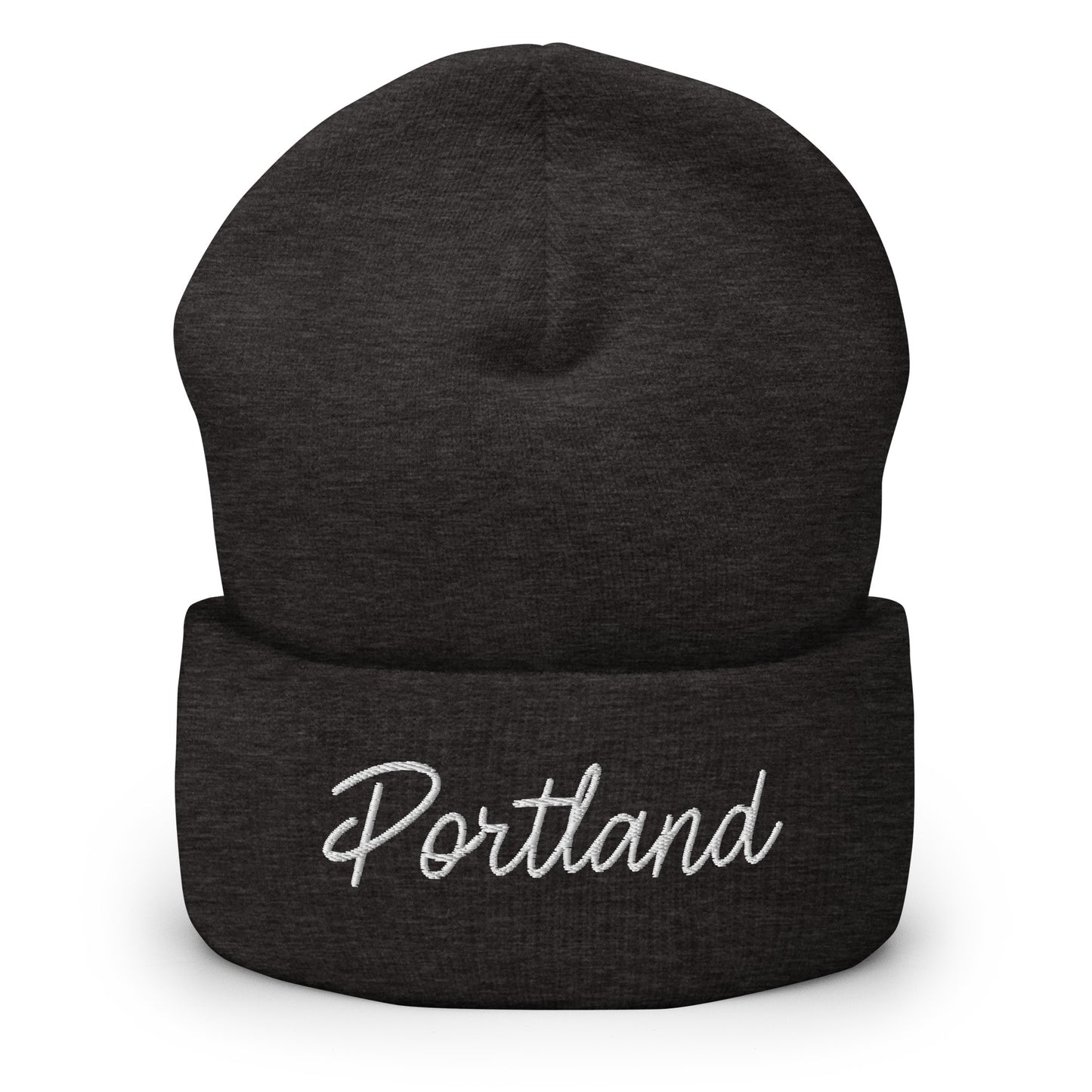 Portland Retro Script Cuffed Beanie Hat