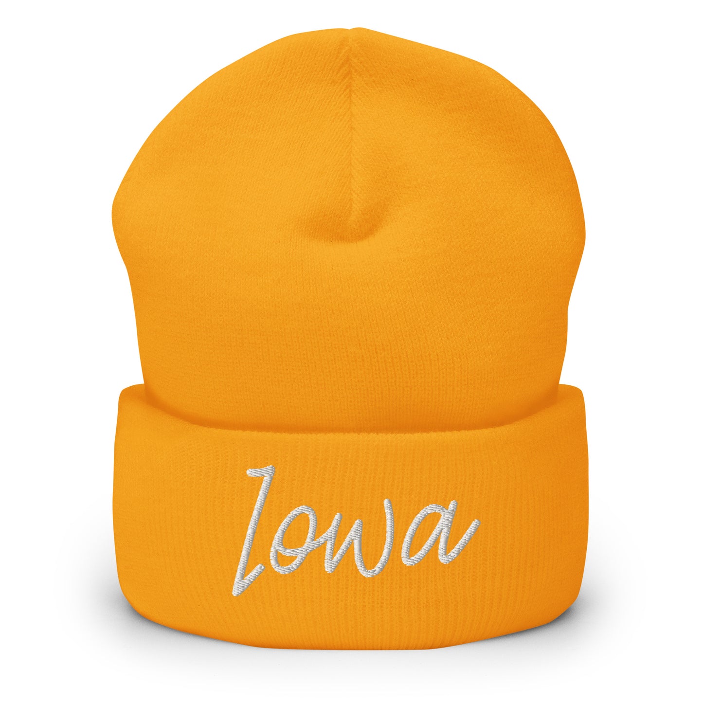 Iowa Retro Script Cuffed Beanie Hat