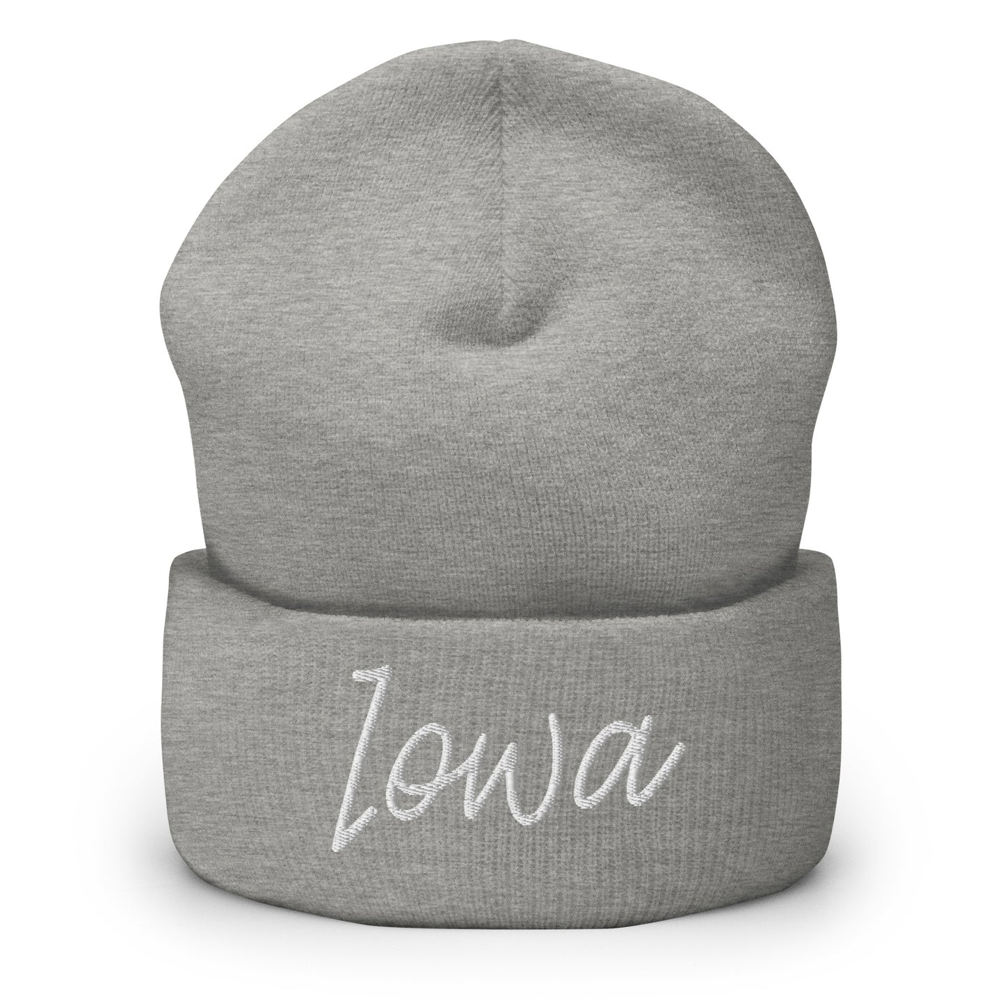 Iowa Retro Script Cuffed Beanie Hat