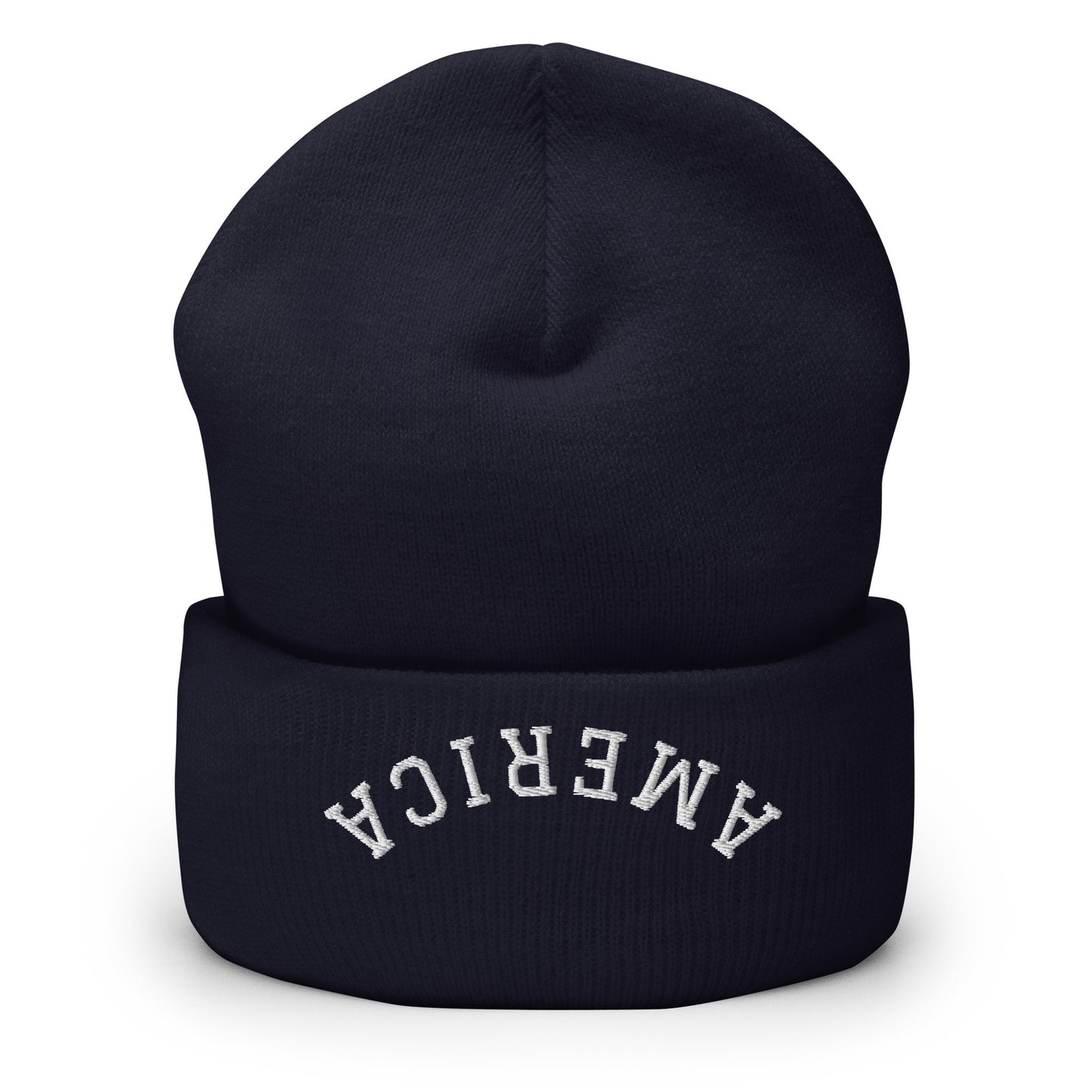 United States USA "America" Upside Down Arch Cuffed Beanie Hat