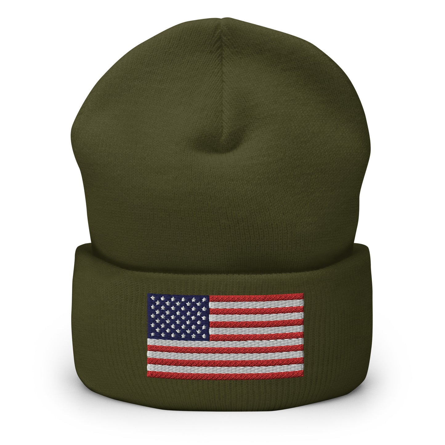 United States USA Flag Cuffed Beanie Hat