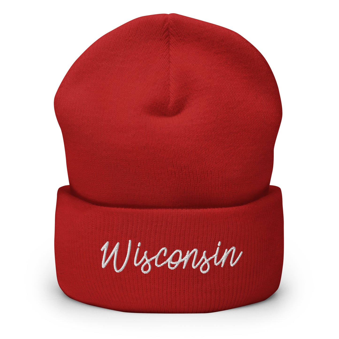 Wisconsin Retro Script Cuffed Beanie Hat