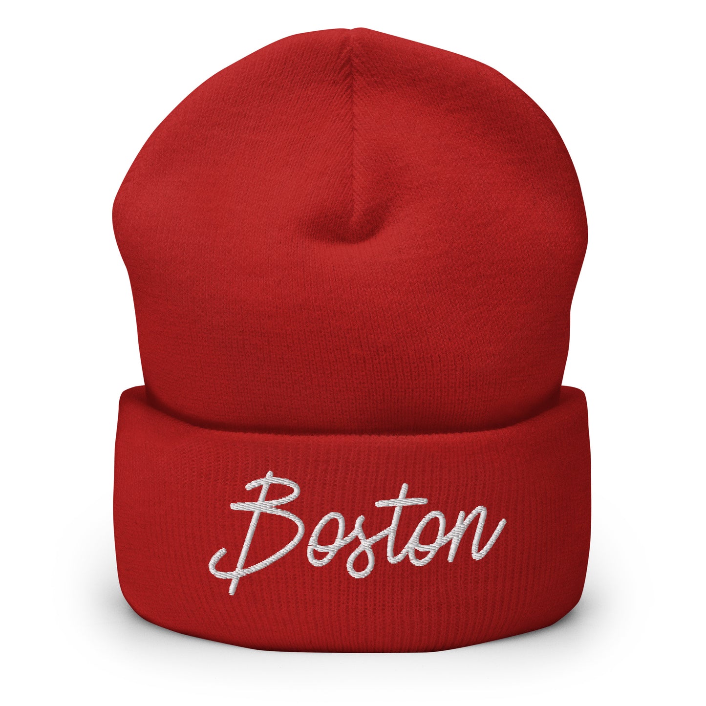 Boston Retro Script Cuffed Beanie Hat