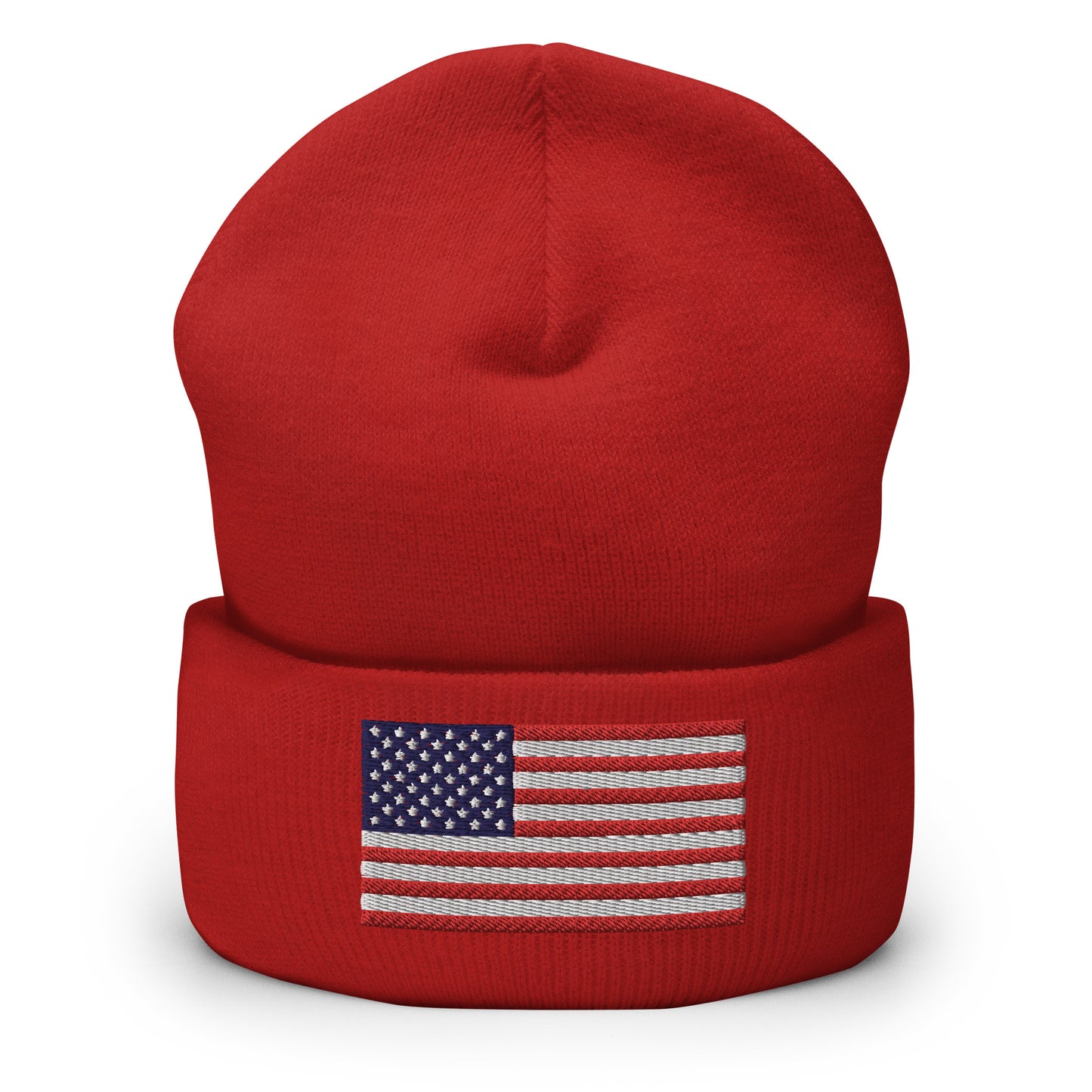 United States USA Flag Cuffed Beanie Hat