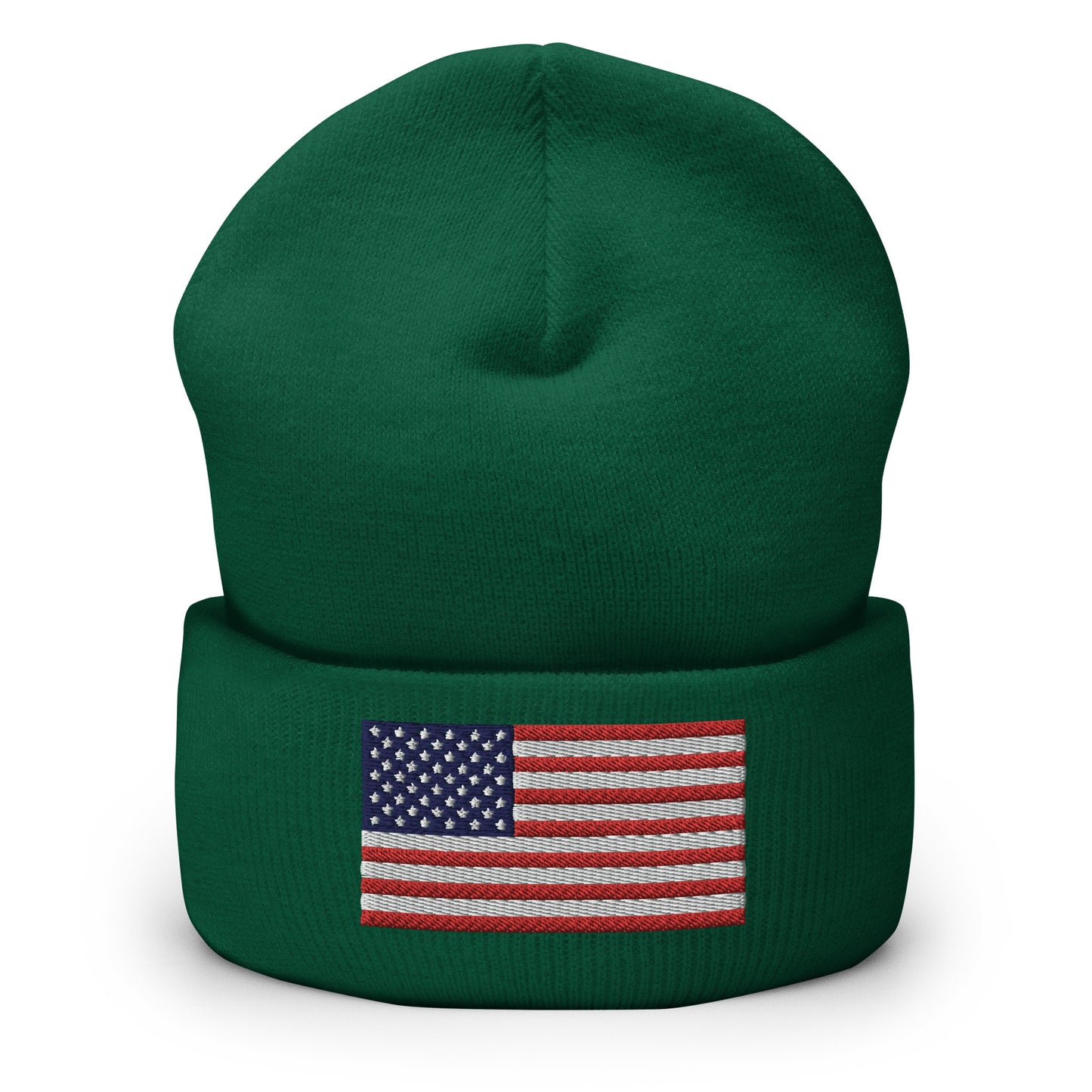 United States USA Flag Cuffed Beanie Hat