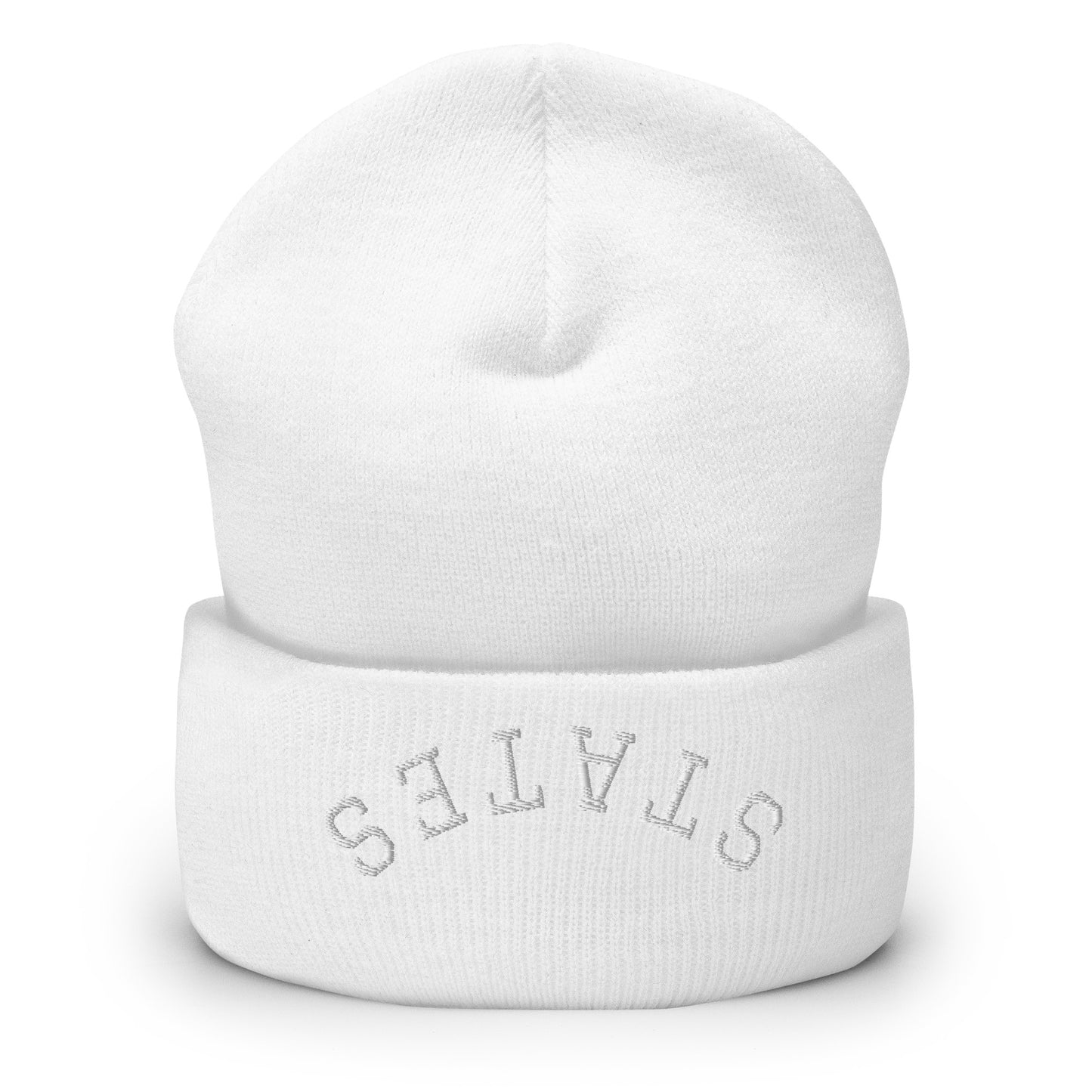 United States USA "States" Upside Down Arch Cuffed Beanie Hat