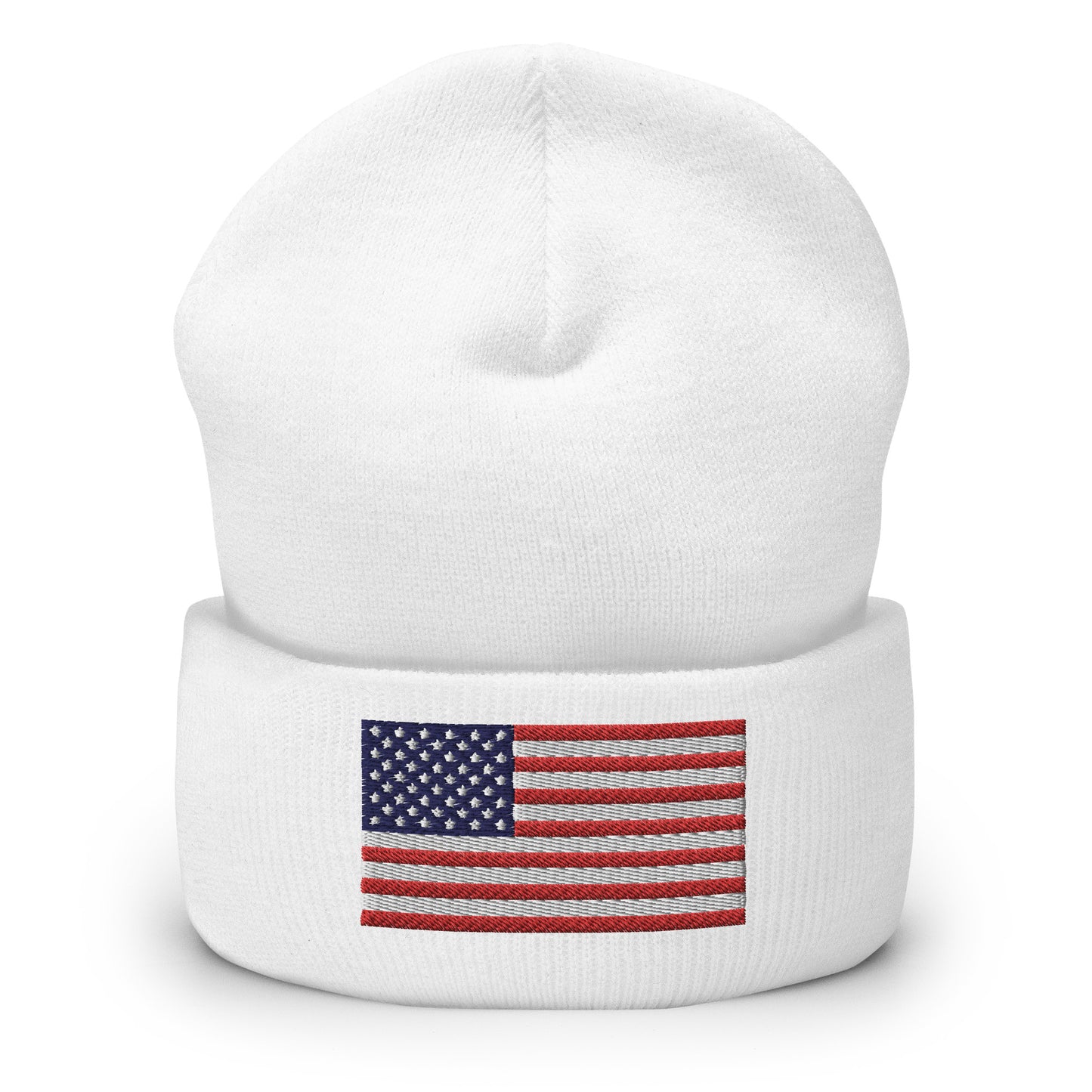 United States USA Flag Cuffed Beanie Hat