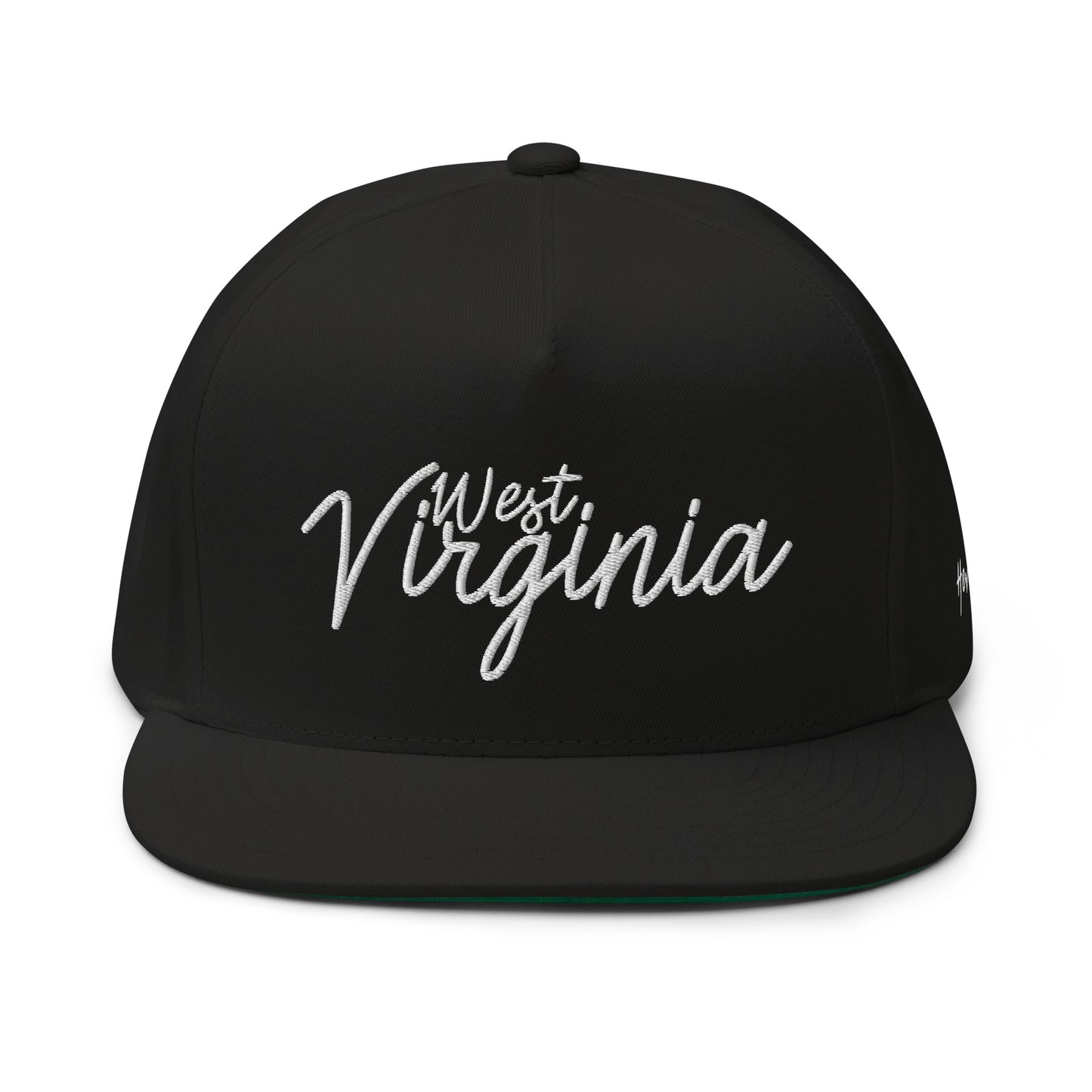 West Virginia Retro Script 5 Panel A-Frame Snapback Hat