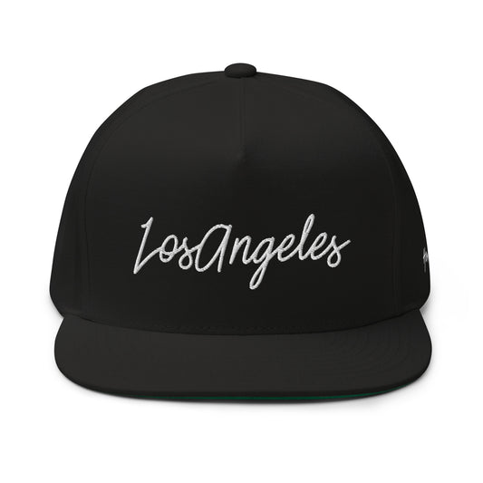Los Angeles Retro Script 5 Panel A-Frame Snapback Hat