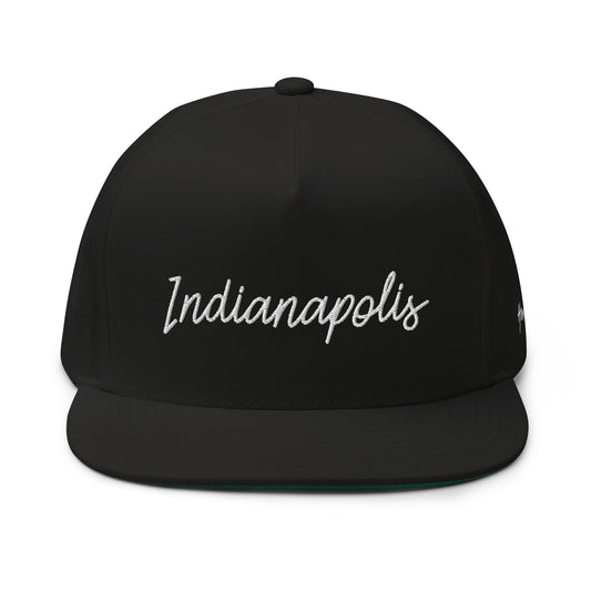 Indianapolis Retro Script 5 Panel A-Frame Snapback Hat