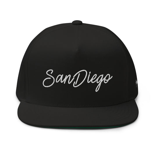 San Diego Retro Script 5 Panel A-Frame Snapback Hat