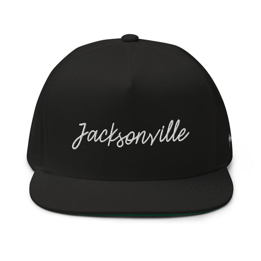 Jacksonville Retro Script 5 Panel A-Frame Snapback Hat