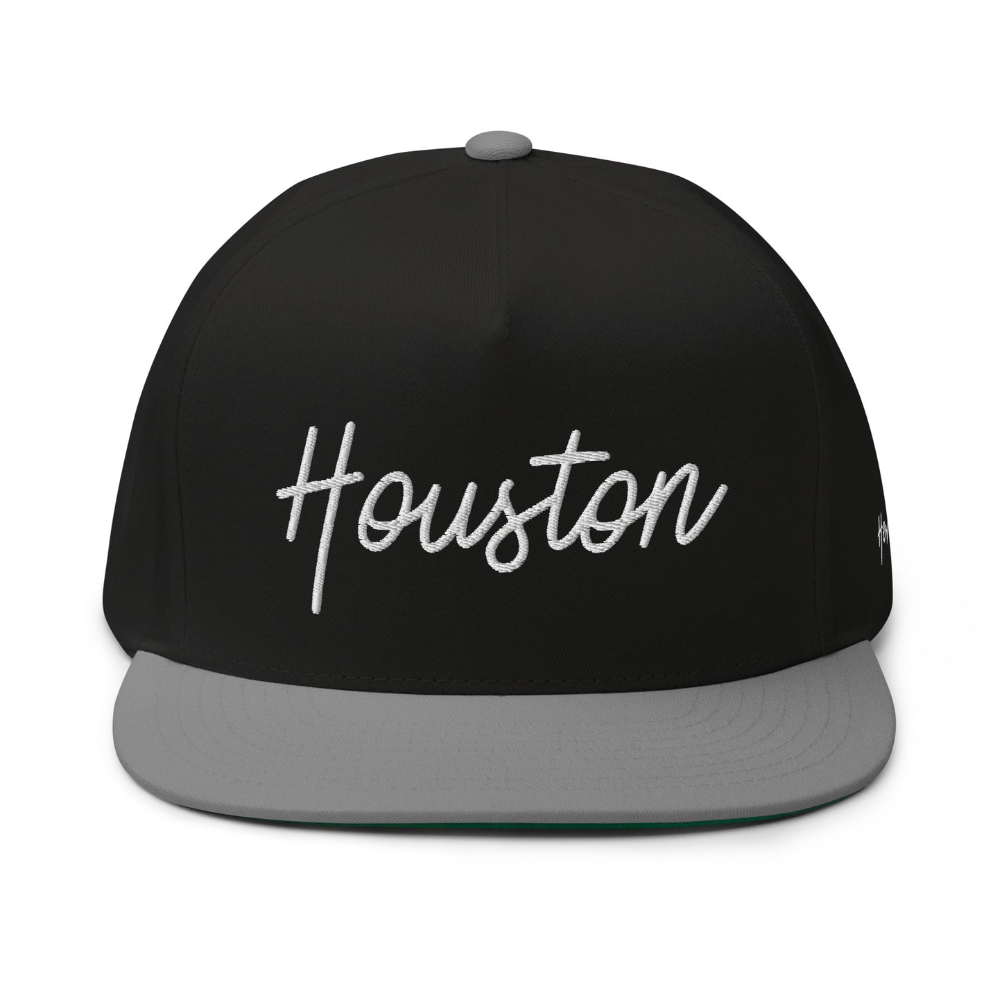 Houston Retro Script 5 Panel A-Frame Snapback Hat