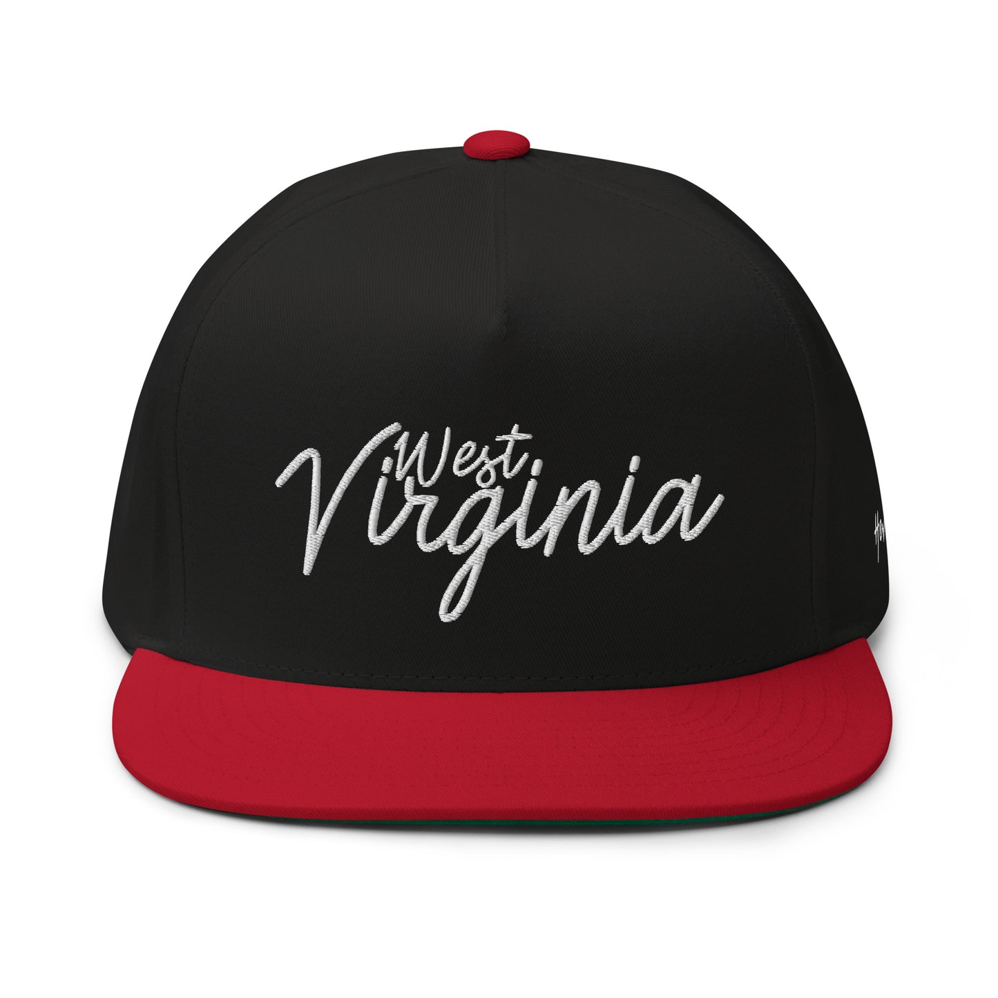West Virginia Retro Script 5 Panel A-Frame Snapback Hat