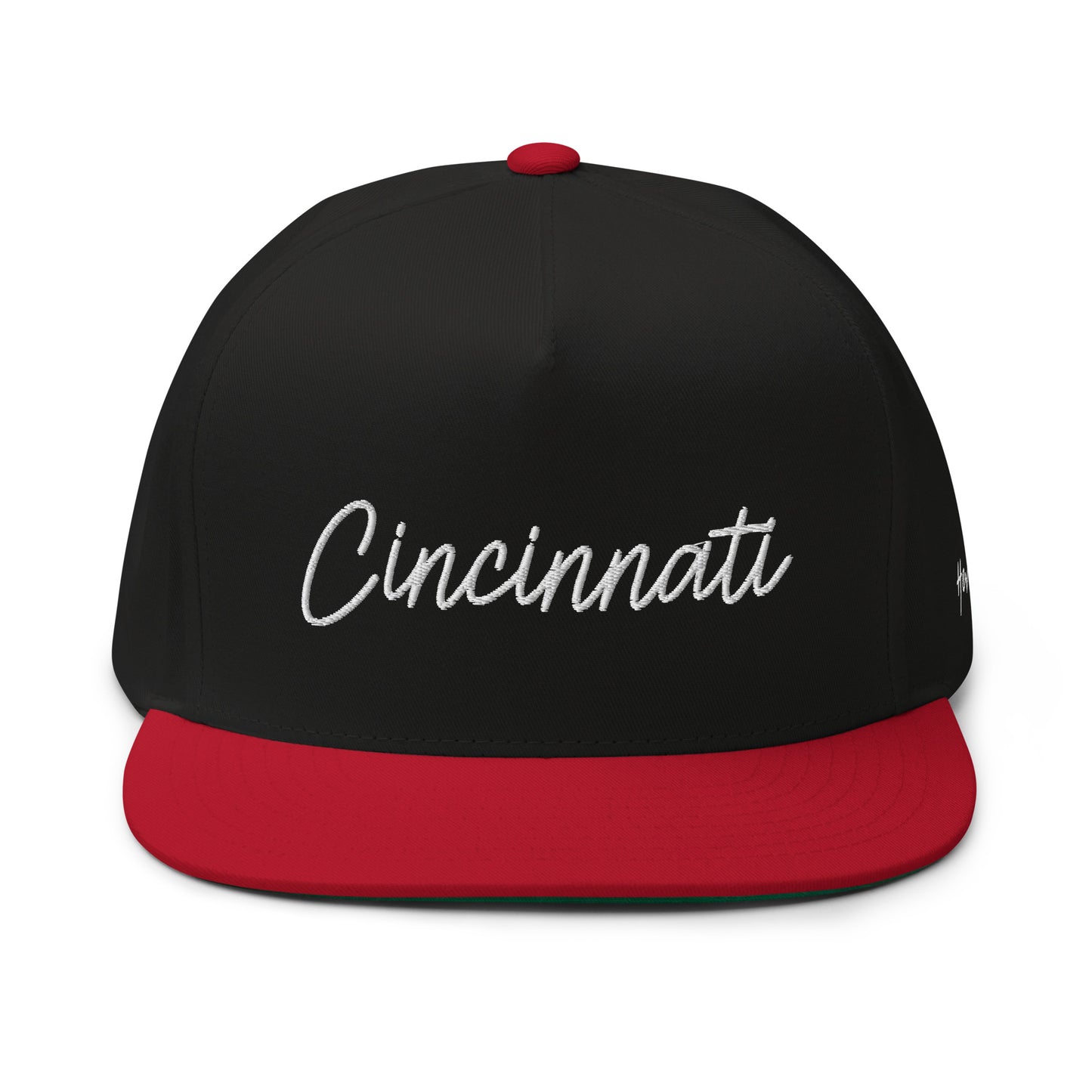 Cincinnati Retro Script 5 Panel A-Frame Snapback Hat