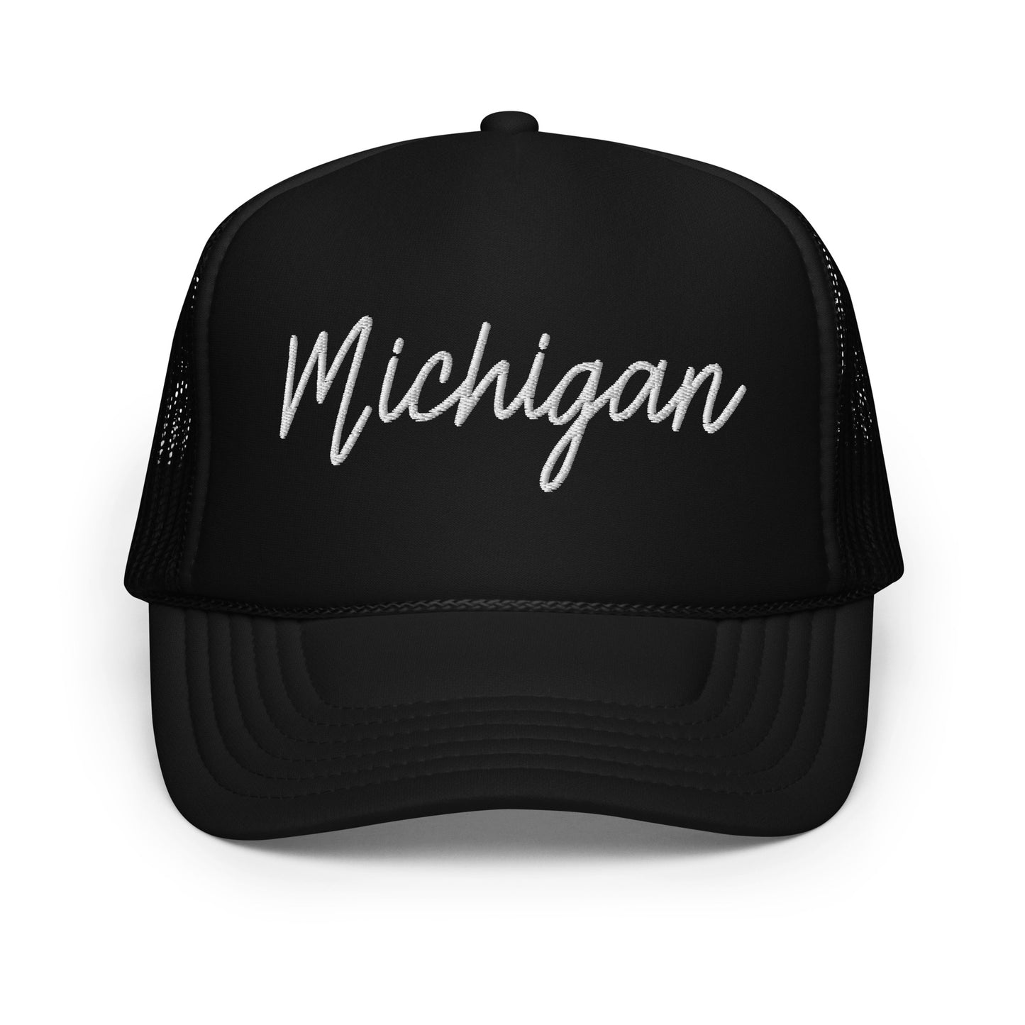 Michigan Retro Script Foam 5 Panel A-Frame Snapback Trucker Hat