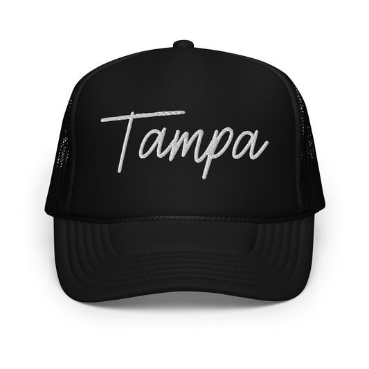 Tampa Retro Script Foam 5 Panel A-Frame Snapback Trucker Hat