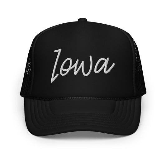 Iowa Retro Script Foam 5 Panel A-Frame Snapback Trucker Hat