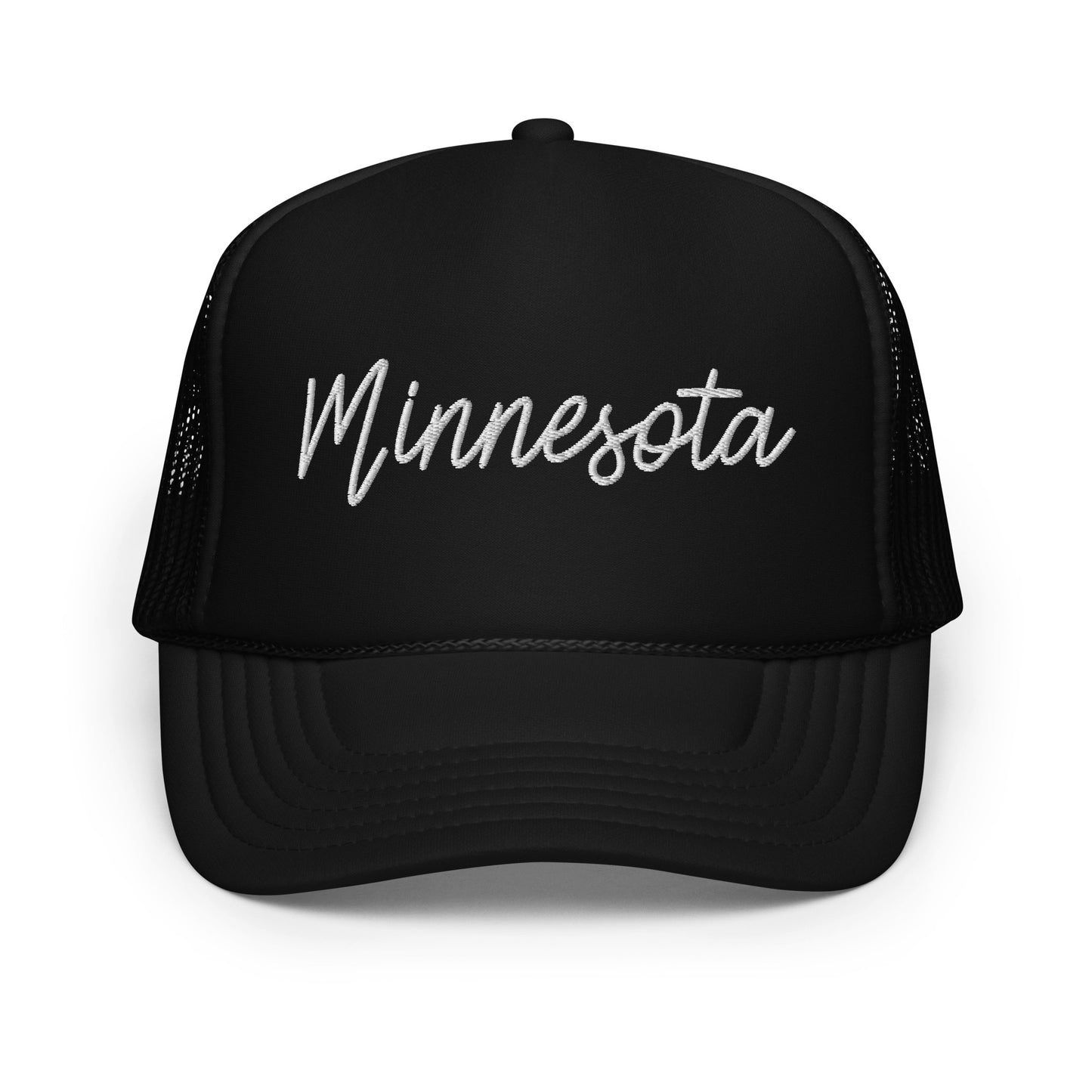 Minnesota Retro Script Foam 5 Panel A-Frame Snapback Trucker Hat
