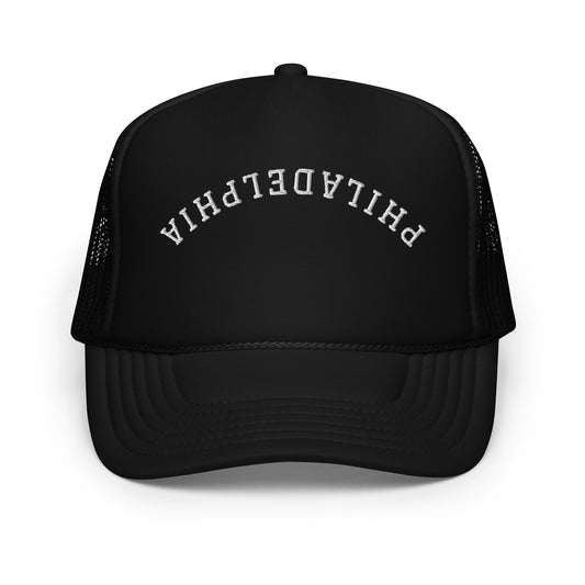 Philadelphia Upside Down Arch Foam 5 Panel A-Frame Snapback Trucker Hat
