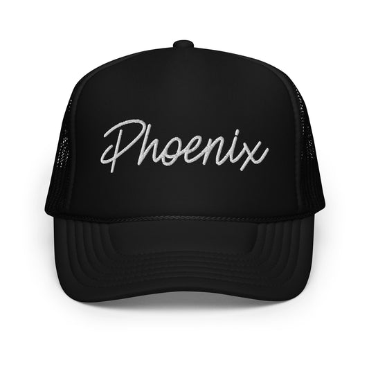 Phoenix Retro Script Foam 5 Panel A-Frame Snapback Trucker Hat
