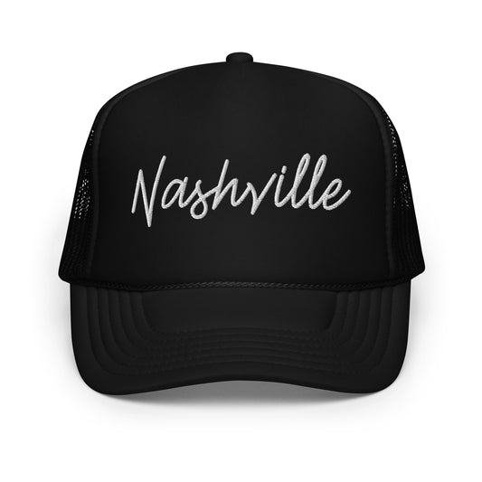 Nashville Retro Script Foam 5 Panel A-Frame Snapback Trucker Hat