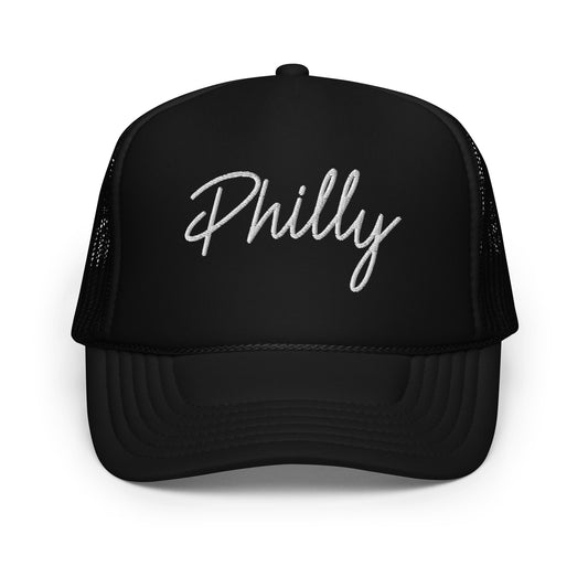 Philly Retro Script Foam 5 Panel A-Frame Snapback Trucker Hat
